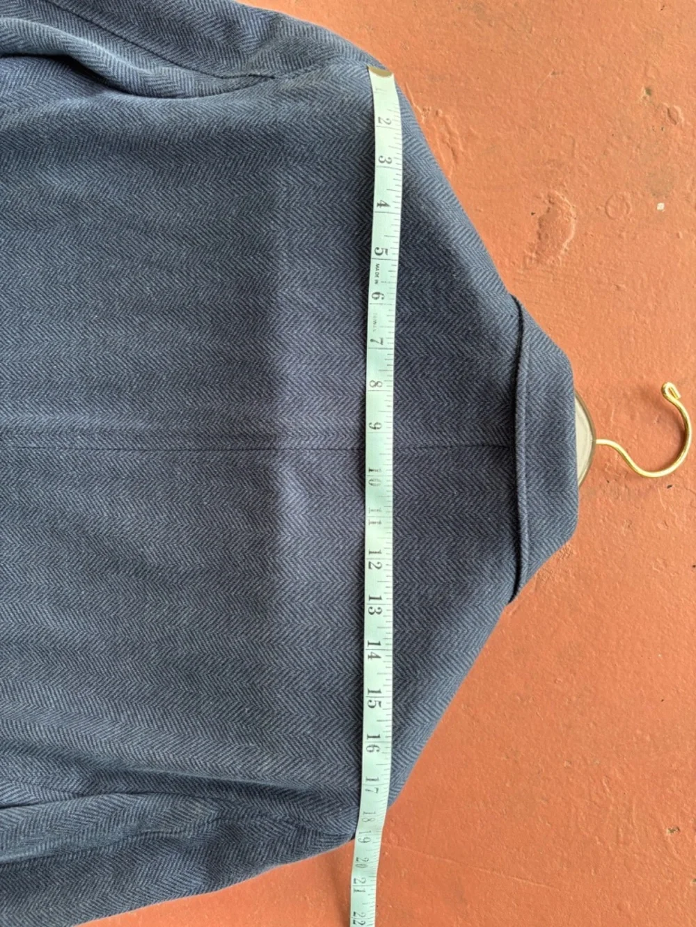 Hackett Mayfair Herringbone Blue Linen Cotton Blazer Jacket Half Lined US 40R